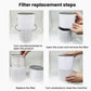 Air purifier filter replacement with removable filter cartridge and outer housing