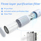 Three-layer filter air purifier cartridge with PP pre-filter, activated carbon, and HEPA