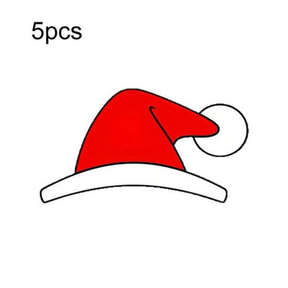 Red Christmas Santa hat window decal with white brim and white pom-pom