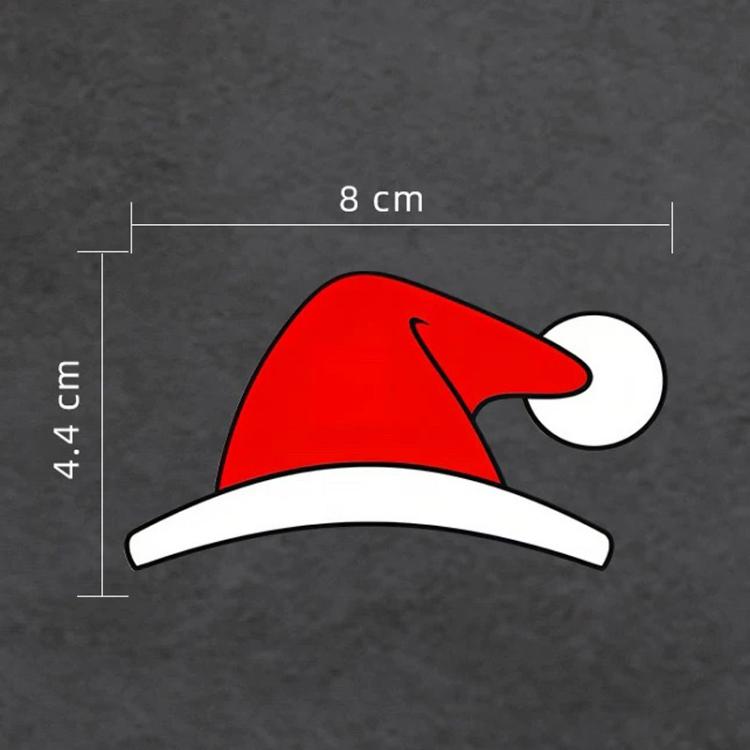 Christmas Santa hat decal, red with white brim and pom; 8 cm x 4.4 cm