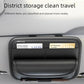 Black sun visor organizer open view with card slots and eyeglass storage compartment