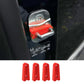 Set of 4 red silicone door lock buffer pads with ridged anti-collision shape