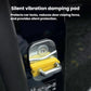 Yellow silicone door lock buffer pad on car door latch for shock absorption
