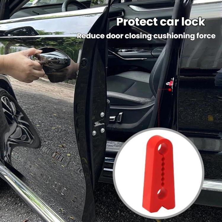 Car door latch with red silicone door lock buffer pad and oval cutouts