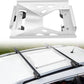 White magnetic roof installation bracket with mounting arms on a car roof
