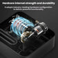 Car tire inflator motor and internal fan components inside the housing