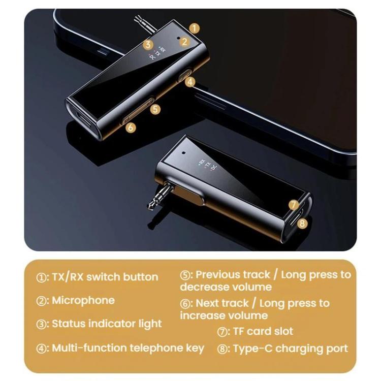 Car Audio AUX Bluetooth Transmitter/Receiver Audio Adapter, C22