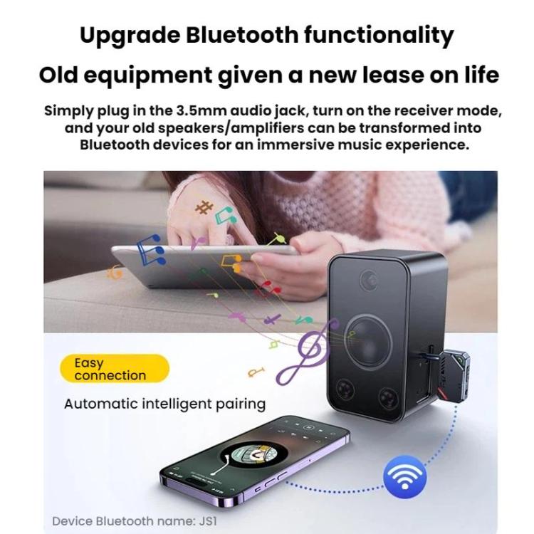 Bluetooth 5.4 Car AUX Music Audio Transmitter/Receiver, JS1
