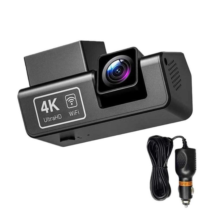 Screenless front dash camera with front lens and power cable