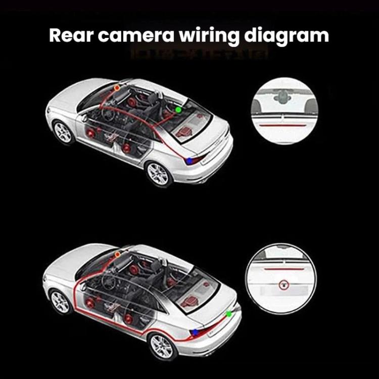Rear camera wiring diagram with dual-lens screenless dash camera