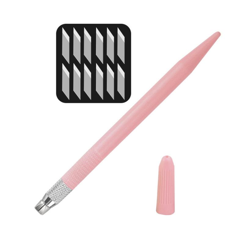 Pink DIY carving knife with metal blade tip and small protective cap