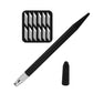 Black DIY carving knife with metal blade tip and small protective cap