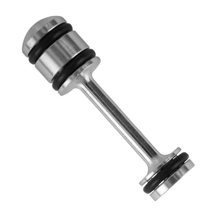 Aluminum oil steering barbell with black bushings, silver metal link