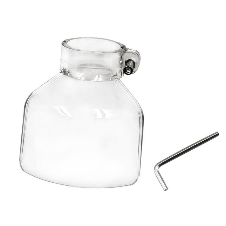 Clear plastic grinder safety dust shield cover with side clamp and knob