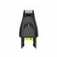 Trimmer blade head attachment, front view with comb teeth and yellow blade insert