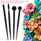 Black double-ended flower sculpting pens with round and pointed modeling tips
