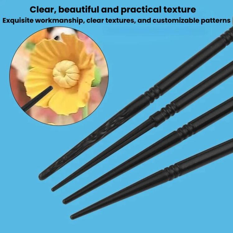 Pair of black pottery texture sculpting pens with ribbed handles