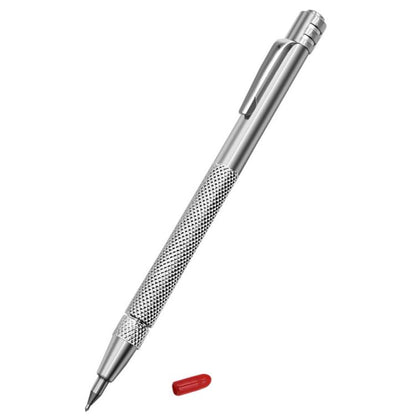 Metal magnetic diamond scratching marker pen with knurled grip and pointed tip