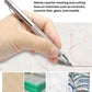 Diamond scratching marker pen held in hand with pointed tip extended