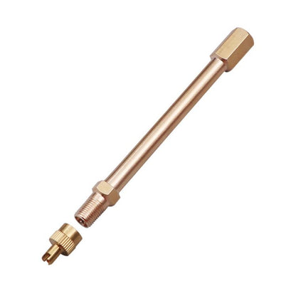 Pure copper valve extender for tubeless tires, metal inflation nozzle with cap