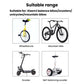 Valve extender compatibility illustrations for bikes, scooters, wheelbarrows, and self-balancing scooters