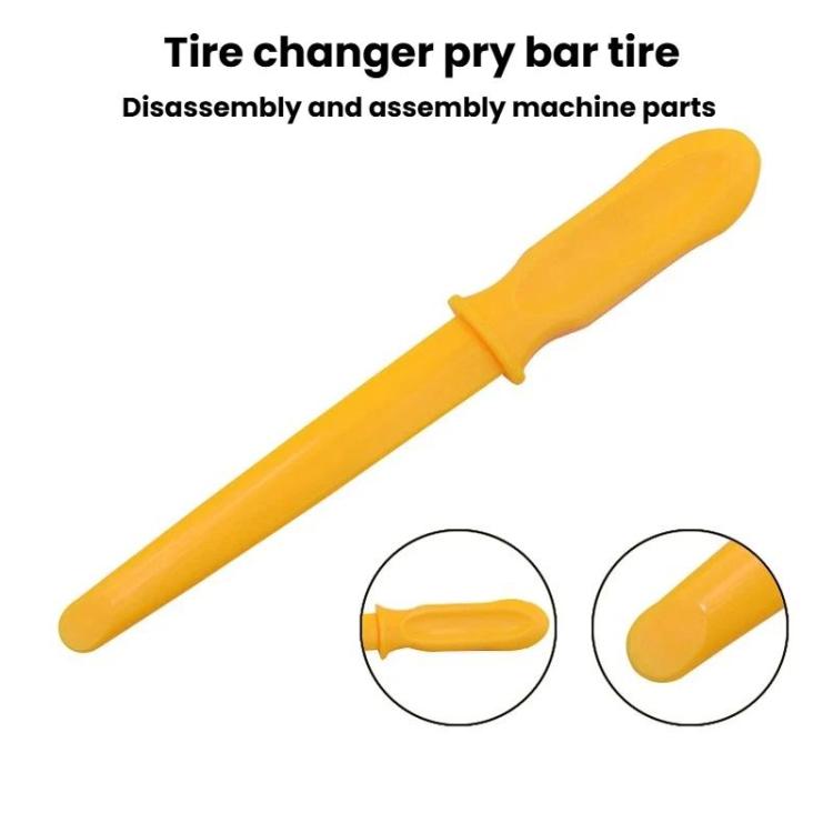 Yellow plastic pry bar with end tip and collar grip