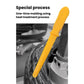 Yellow plastic pry bar with ribbed grip collar