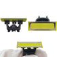Electric shaver blade heads set with black housing and yellow perforated guards