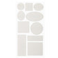 Leather repair patch set, off-white mixed shapes: circles, ovals, rectangles, squares