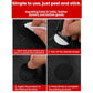 Leather repair patch sheet being peeled and placed onto a dark leather area