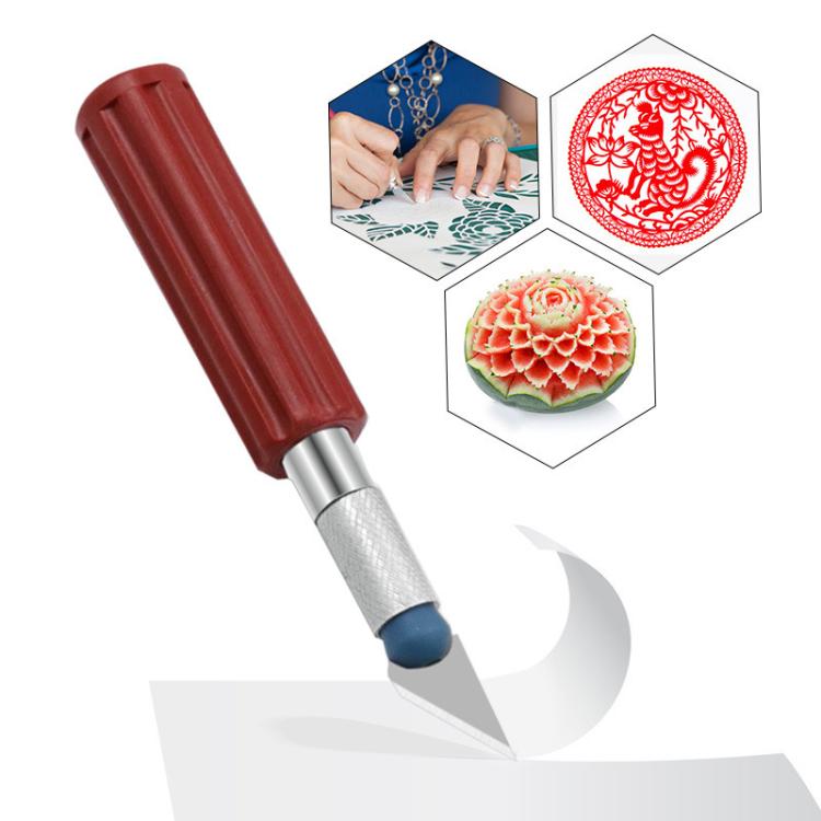 Red and silver engraving cutter with blue tip for decorative paper engraving