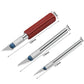 Three engraving knives with red/silver handles, blue tips, and blade length marks