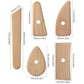 Wooden carving tools set with finger holes, leaf and wedge shapes, and comb blade