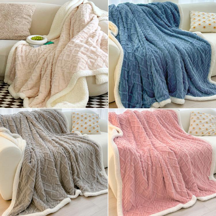 Thick Winter Taffeta Fleece Blanket Coral Fleece Sofa Blanket, 100x150cm, 120x200cm, 150x200cm, 180x200cm, 200x230cm
