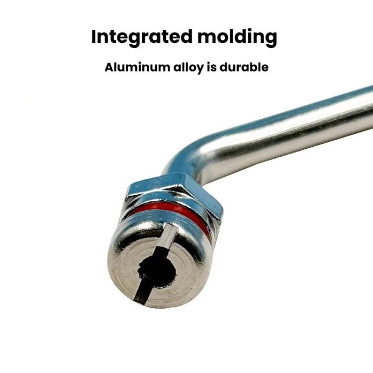 Tubeless tire valve head with metal housing and blue/red sealing ring