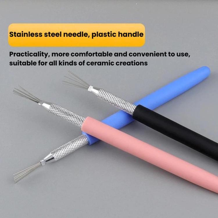 Clay sculpting texture tools set with stainless steel needle heads and plastic handles