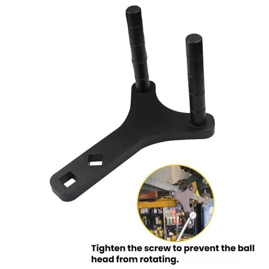 Black ball joint separator tool with two posts and fork base