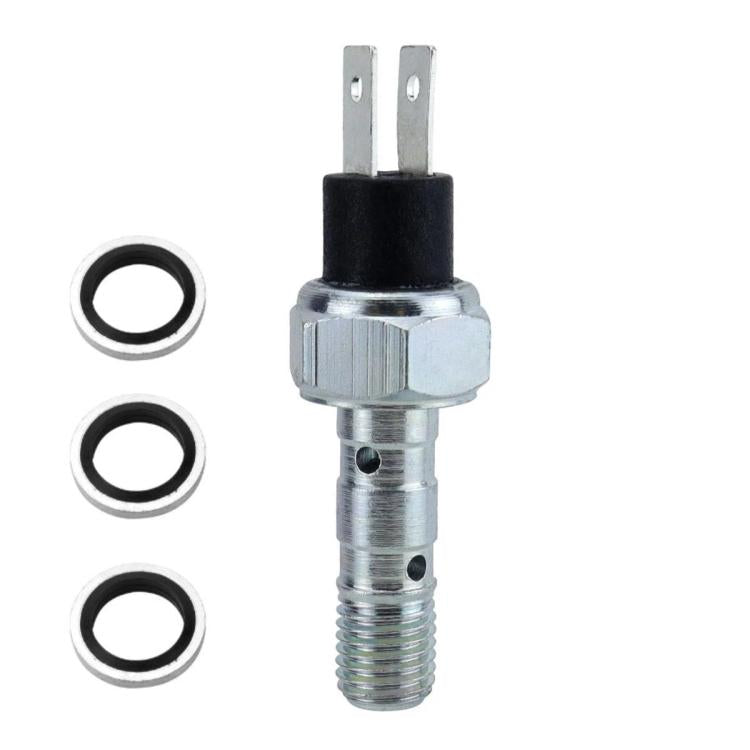 Hydraulic brake sensor with mounting pins and three sealing gasket O-rings