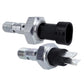 Brake sensor switch pair with spade terminals and black rubber electrical connector