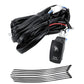 UTV rock lights wiring harness kit with black wire harness, switch, and long light leads