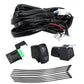 UTV lights wiring harness kit with black wire bundle, light switch, relay, and leads