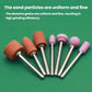 Mounted sanding and polishing grinding heads cluster with pink and orange abrasive tips