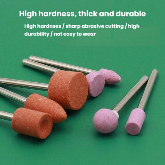Mini Flintstone 3mm Shank Sanding and Polishing Head Grinding Wheel Corundum Grinding Heads, 2sets Pink+Orange