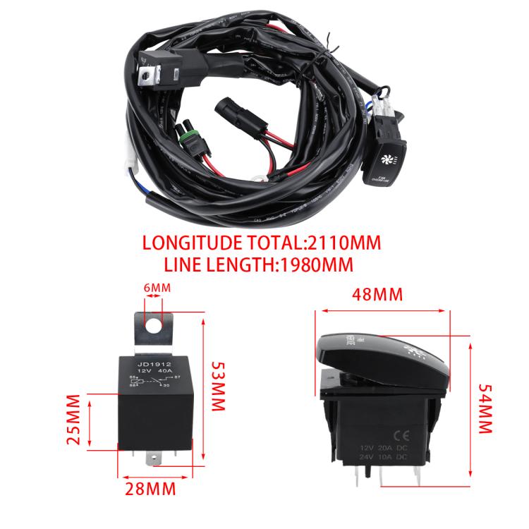 UTV Cooling Waterproof Fan Harness Switch Kit