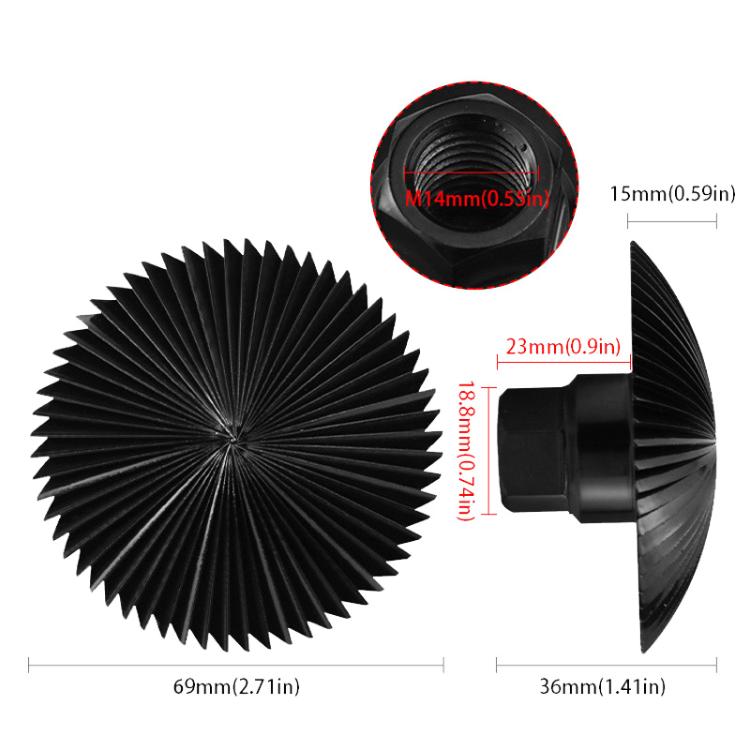 Black serrated milling cutter disc with M14 threaded mounting