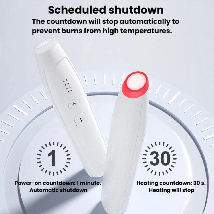 Infrared anti-itch pen with a red heating tip and side control buttons