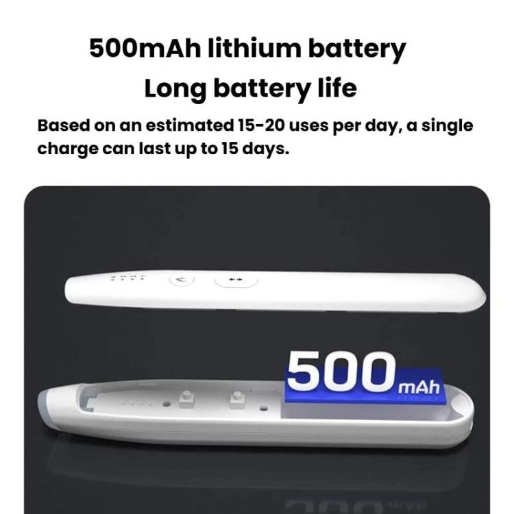 Slim infrared anti-itch pen with visible 500mAh battery label