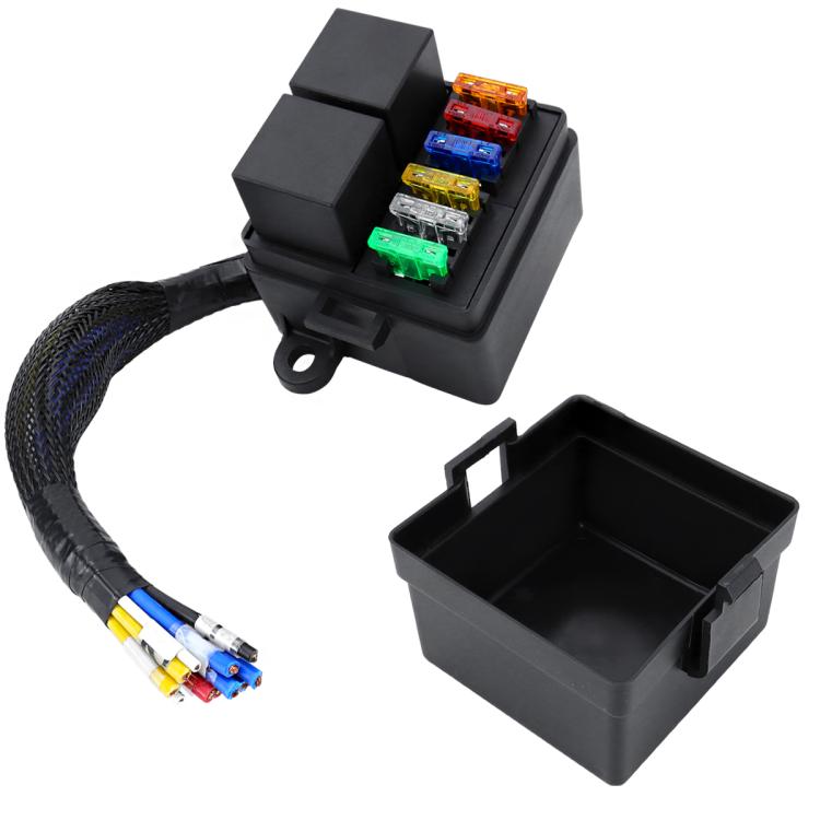 12V/80A Motorcycle 6-Way Waterproof Fuse Box with Starter Relay