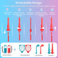 Detachable accessory poles with step-by-step replacement diagram in red and teal