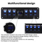 Waterproof Switch Panel With Digital Voltage Display For Vehicles And Ships, Red, Green